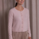 Pitkähihainen cashmereneuletakki, Pale Pink