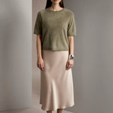Lyhythihainen cashmereneule, Light Olive