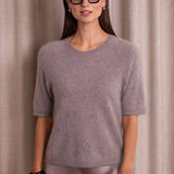 Lyhythihainen cashmereneule, Nougat