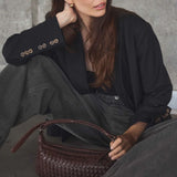 Mini Muse Bag Weave, Dark Brown