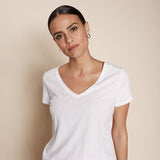 Arden t-paita V-kaulus, White