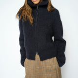 Hulda Knit Zip neuletakki, Salute Navy