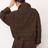 OlvaCC Check Balloon Jacket, Dark brown ENNAKKOMYYNTI!