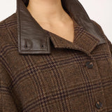 OlvaCC Check Balloon Jacket, Dark brown ENNAKKOMYYNTI!