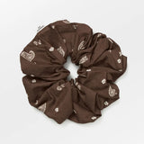 Bloom Paisley Scrunchie, Chocolate Brown