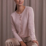 Pitkähihainen cashmereneuletakki, Pale Pink