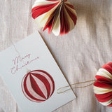 Merry Christmas "punainen pallo"-joulukortti