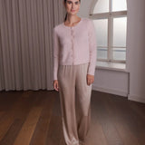 Pitkähihainen cashmereneuletakki, Pale Pink