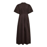 Poppy brodeerattu puuvillamekko, Dark Brown