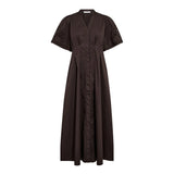 Poppy brodeerattu puuvillamekko, Dark Brown