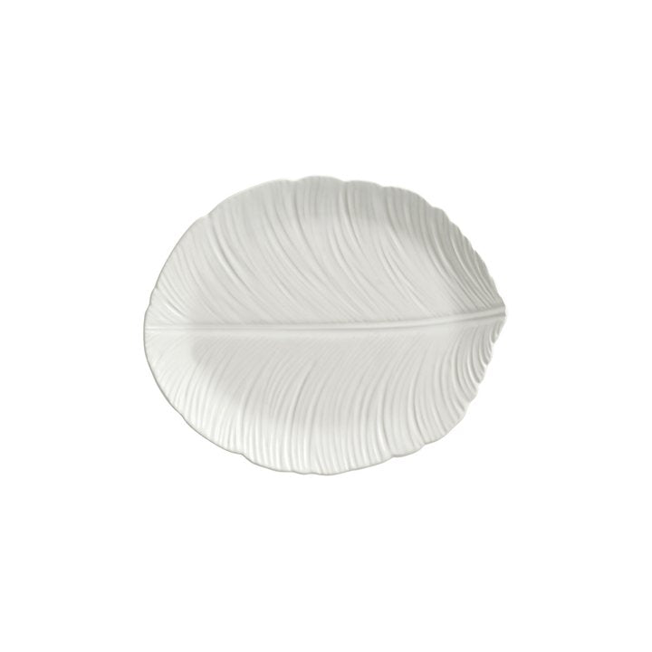 Pure Leaf kakkulautanen 18x22cm, white