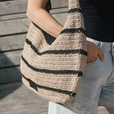 Solea Bag Raffia, Natural-Black