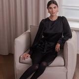 Pitkähihainen satiinimekko puhvihihalla, Black
