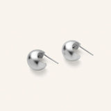 Small Echo Hoops, Silver Plated Brass