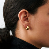 Small Echo Hoops, Silver Plated Brass