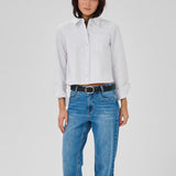 Jean lyhyt kauluspaita, Pearl Blue Striped