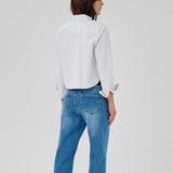 Jean lyhyt kauluspaita, Pearl Blue Striped