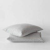 Pellavaiset raitatyynyliinat (2kpl), grey/white 50x70
