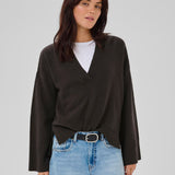 Huxi V-neck neule, Espresso