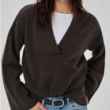 Huxi V-neck neule, Espresso