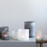 Frost candle holder S, White